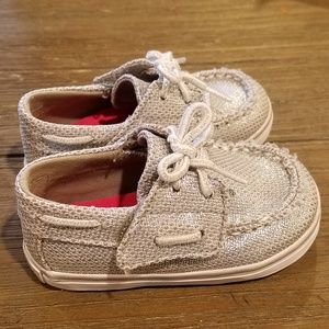 Sperry Top sider boat shoes silver sz 3